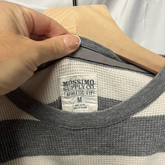 Mossimo Supply Co. Gray and White Striped Long Sleeve Tee - Picture 2 of 4